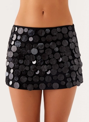 Movie Star Mini Skirt - Black Flexible Motion Airy Look
