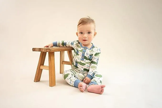 Mud Pie Kids Golf Green Course Print Boys Bamboo Pajama 2 Pc Set