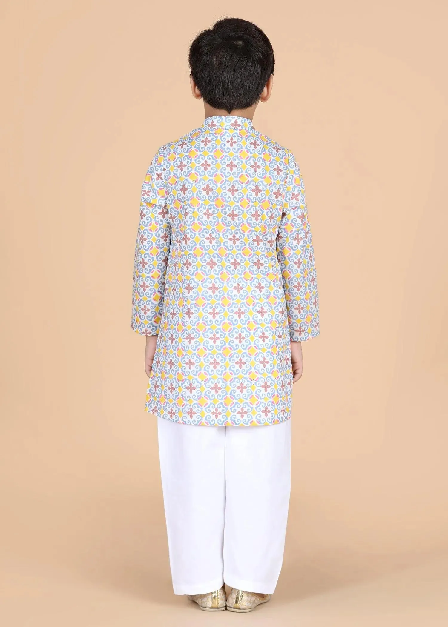 Multi Cotton Full Sleeve Kurta Boys  (2-12 Yrs)