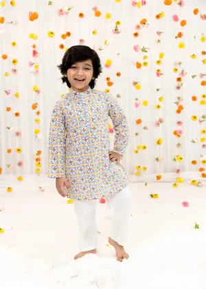 Multi Cotton Full Sleeve Kurta Boys  (2-12 Yrs)