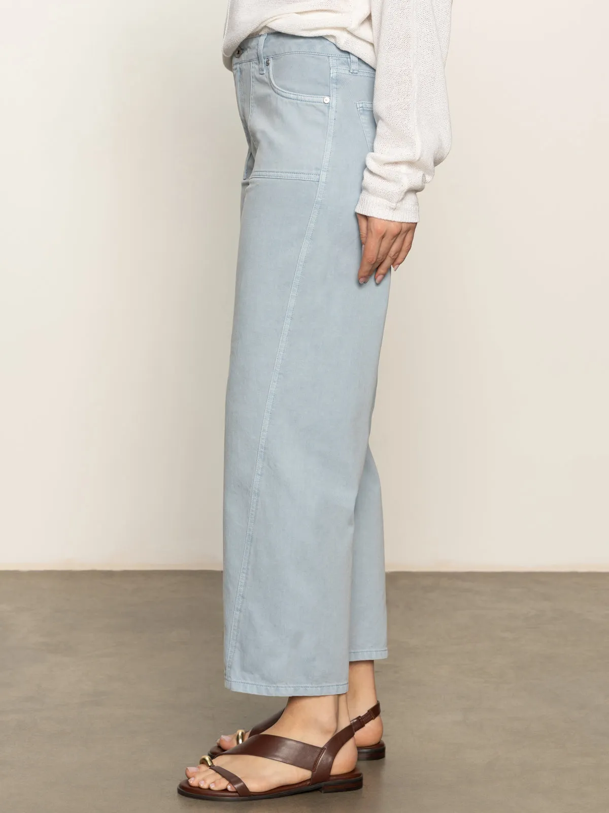 Tagless Labeling District Column Standard Rise Ankle Jeans Blue Mirage