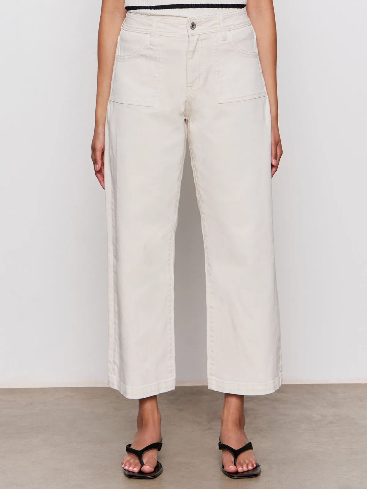 League Crop Jeans Light Oat No Fuss Compact Storage