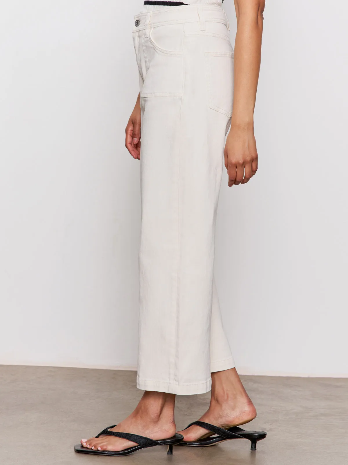 Raw edge League Crop Jeans Light Oat
