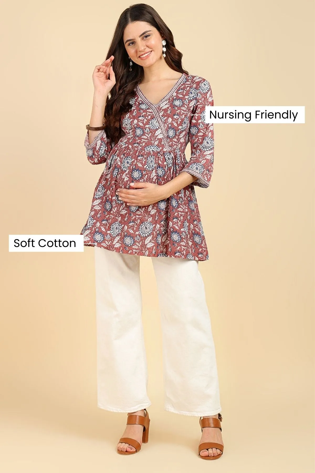 Multicolor All Over Printed Short Top for Feeding