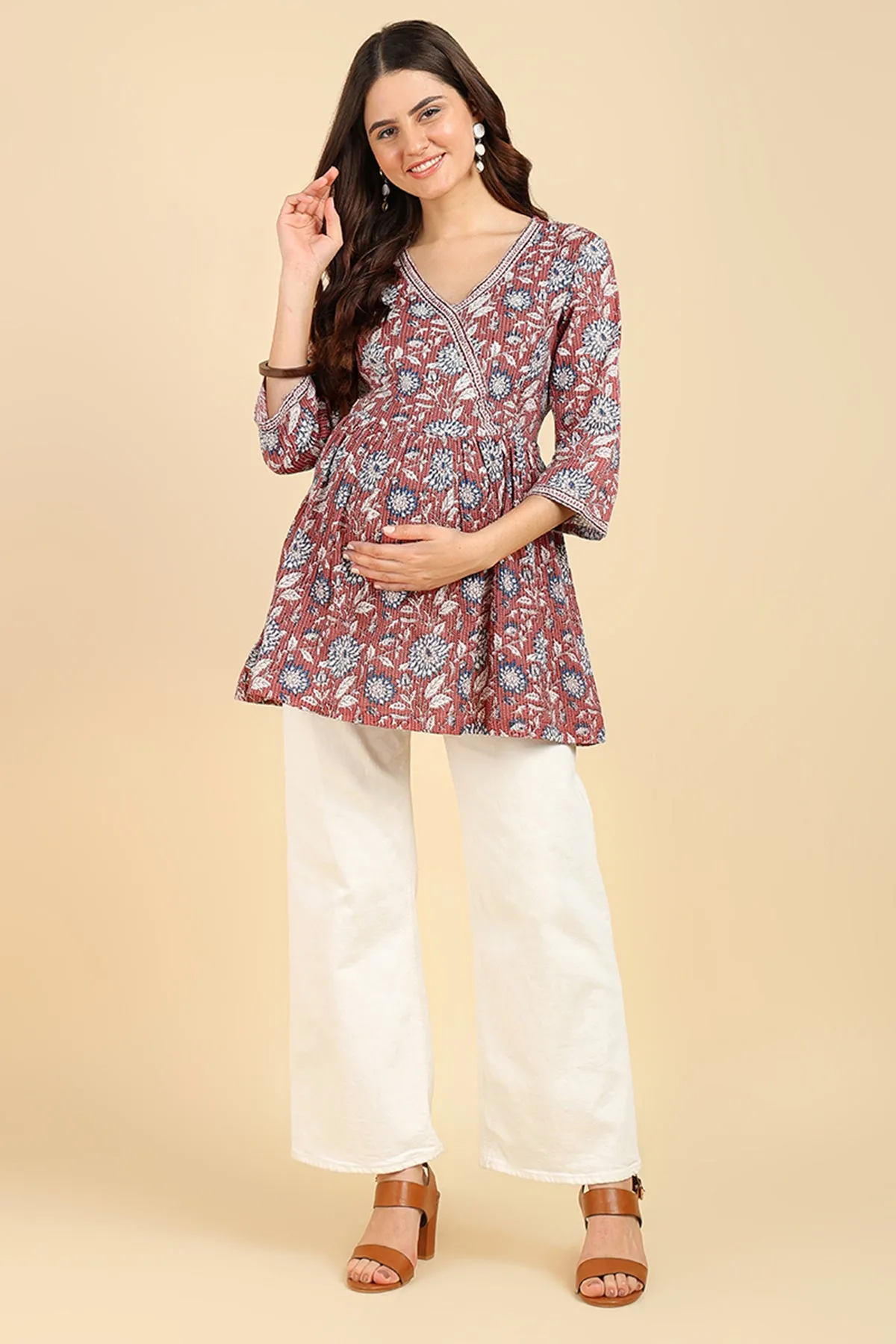 Multicolor All Over Printed Short Top for Feeding