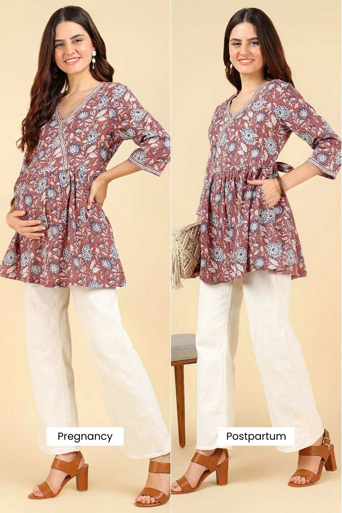 Multicolor All Over Printed Short Top for Feeding