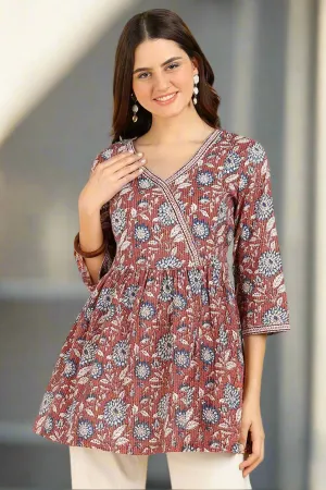 Multicolor All Over Printed Short Top for Feeding