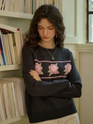??Final Sale??Aria 3D Floral Knit Sweater NonChafe Lining