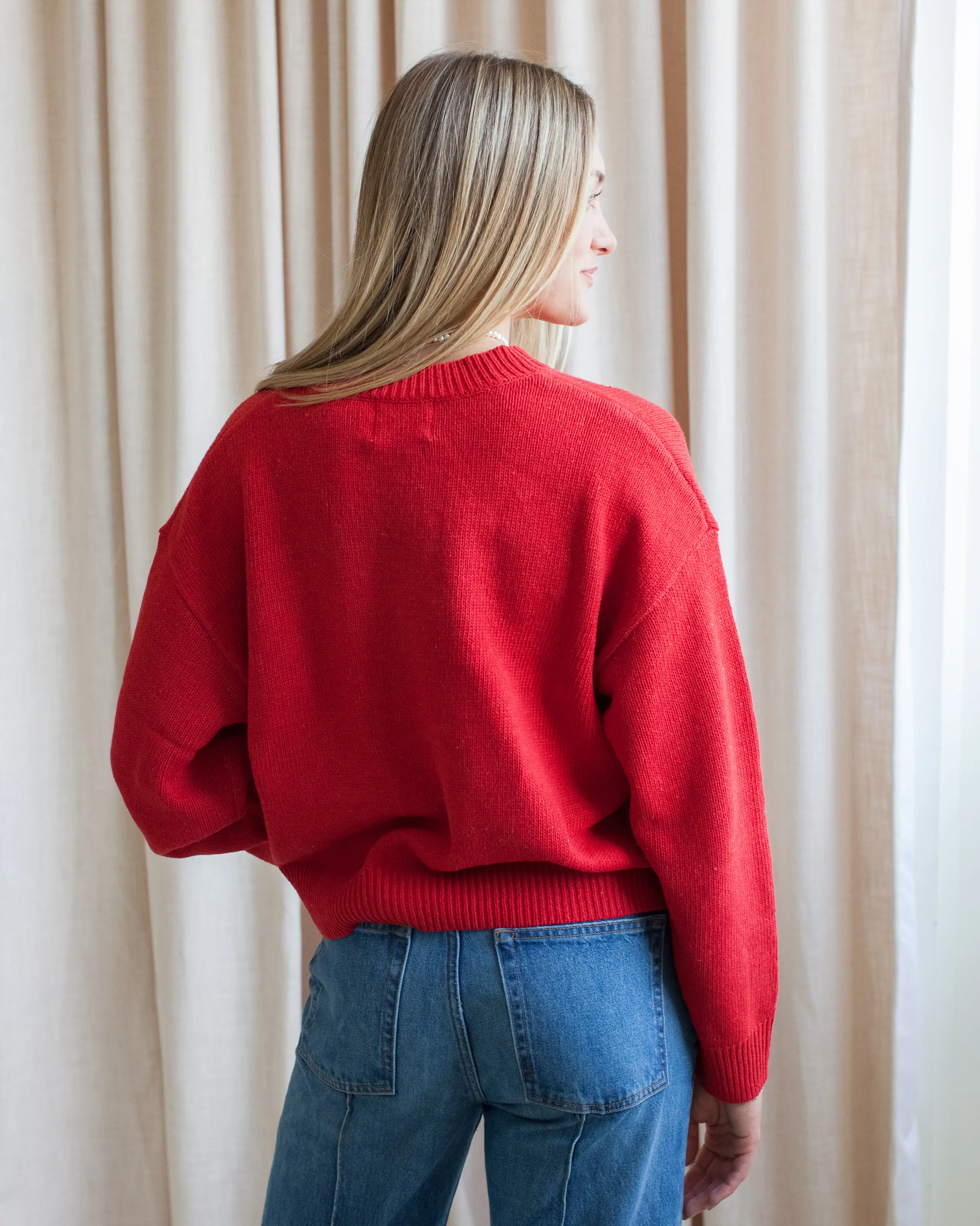 Ophelia Cardigan - Red DoubleStitching