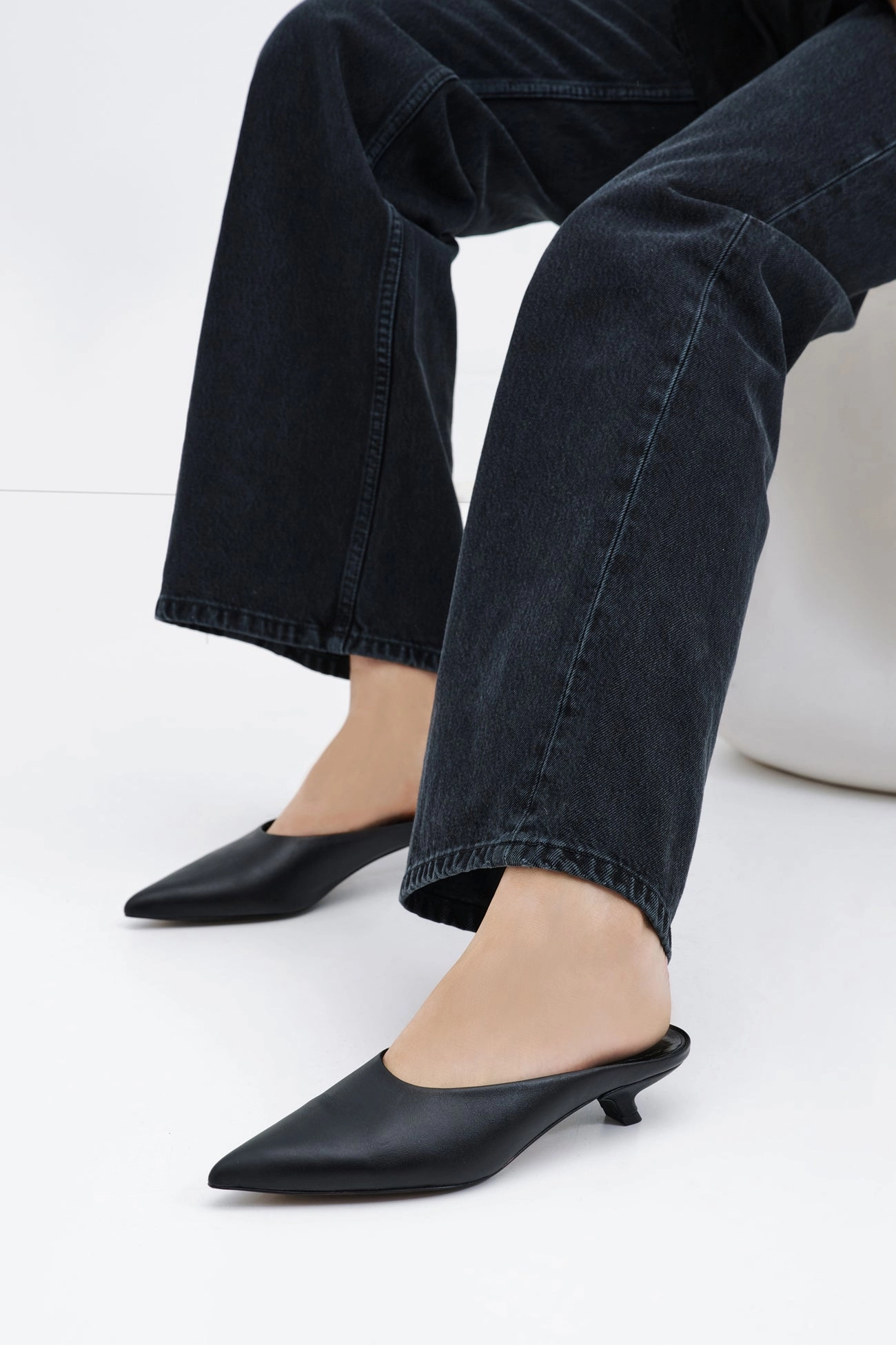 Wide Shoulder Cut Classic Tank Celeste Mules