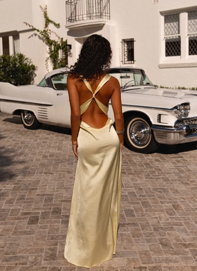 Walk Mood Confident Touch Musa Maxi Dress - Lemon