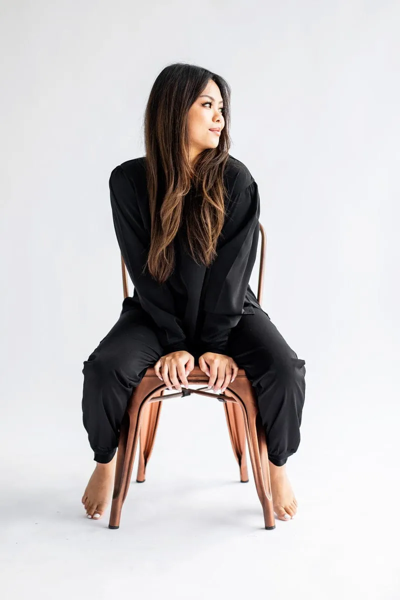 Must be Satin Pajamas - Black - Final Sale