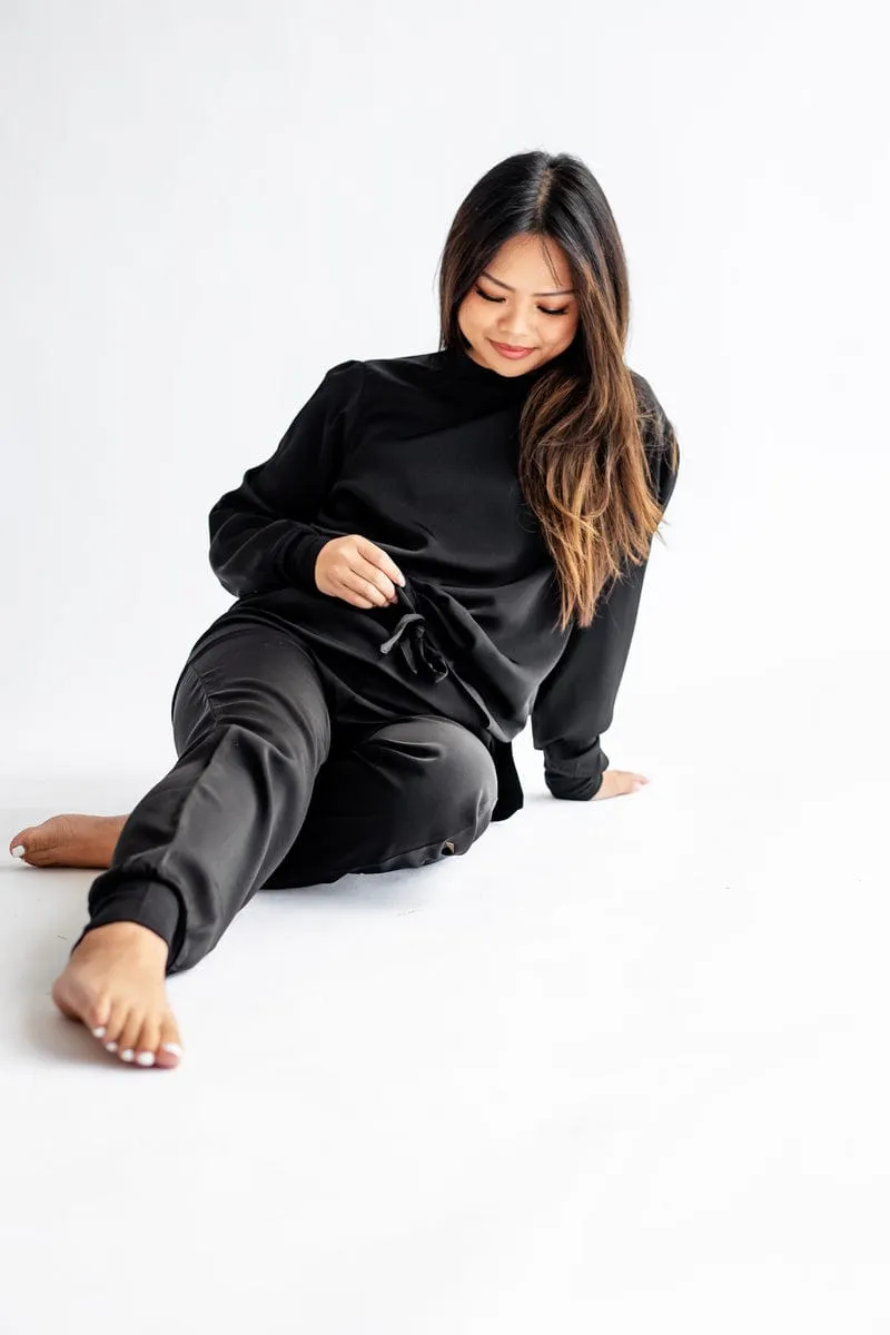 Must be Satin Pajamas - Black - Final Sale