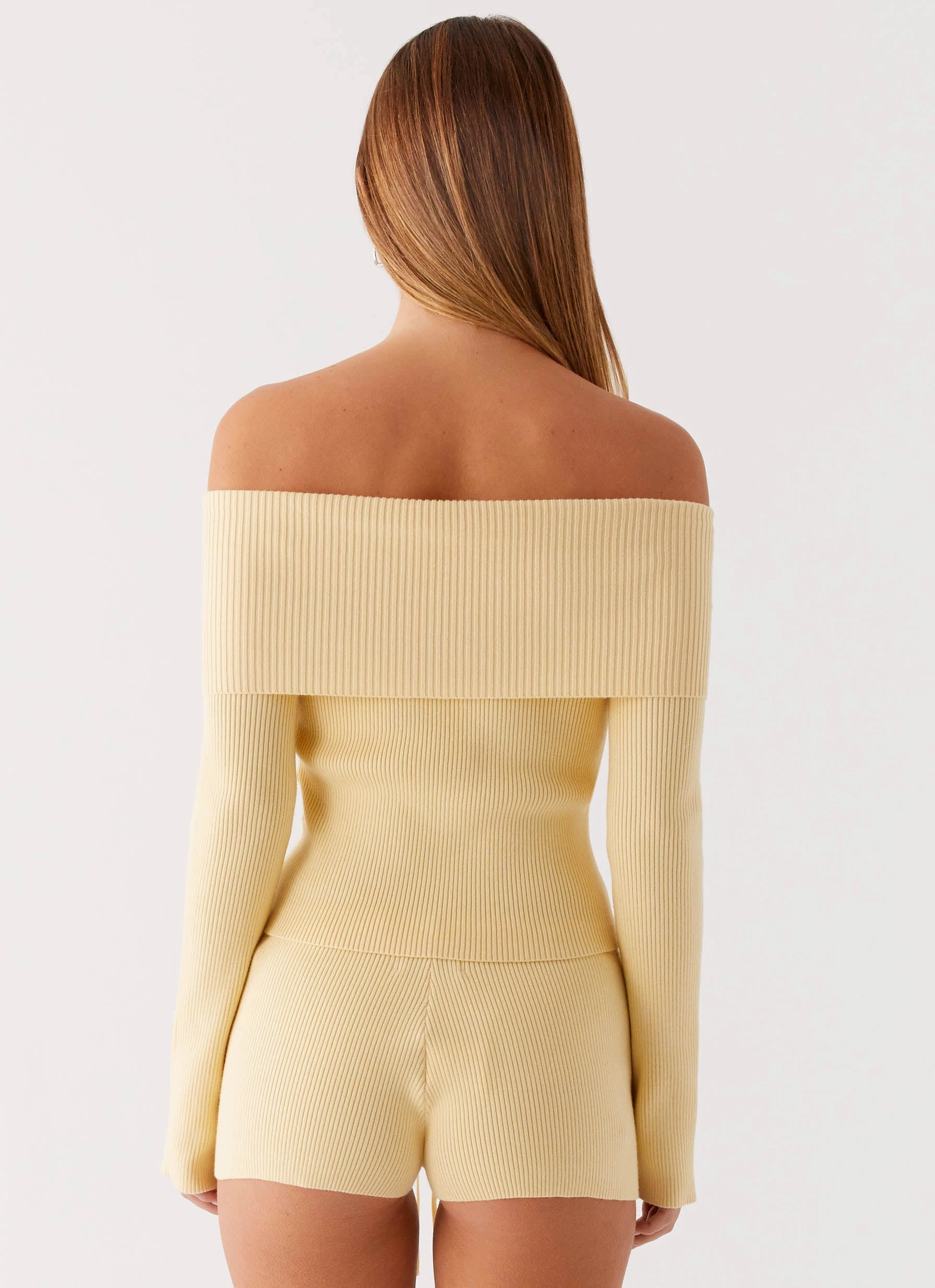 Muted Muse Knit Long Sleeve Top - Yellow Light Fabric