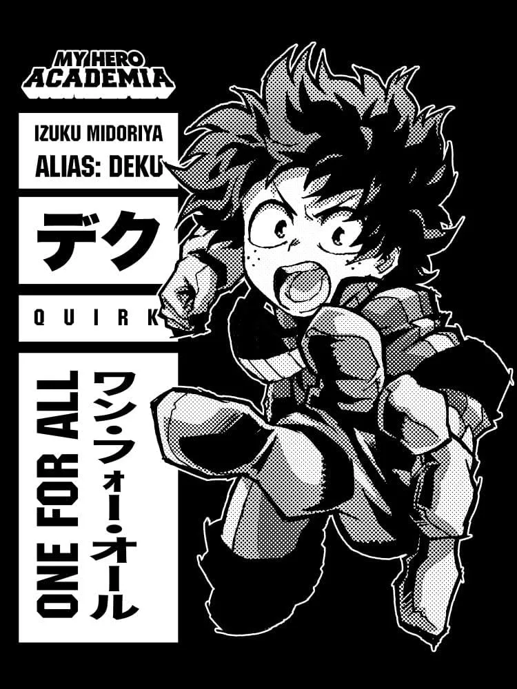 My Hero Academia Character Anime Cartoon Mens Black Graphic Tee Shirt