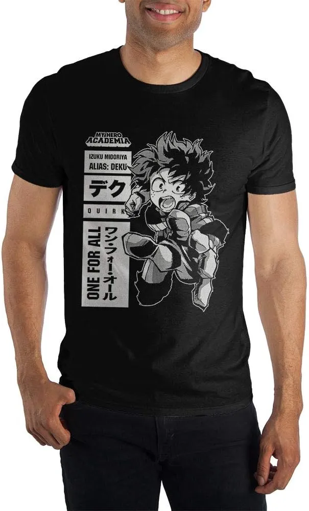 My Hero Academia Character Anime Cartoon Mens Black Graphic Tee Shirt