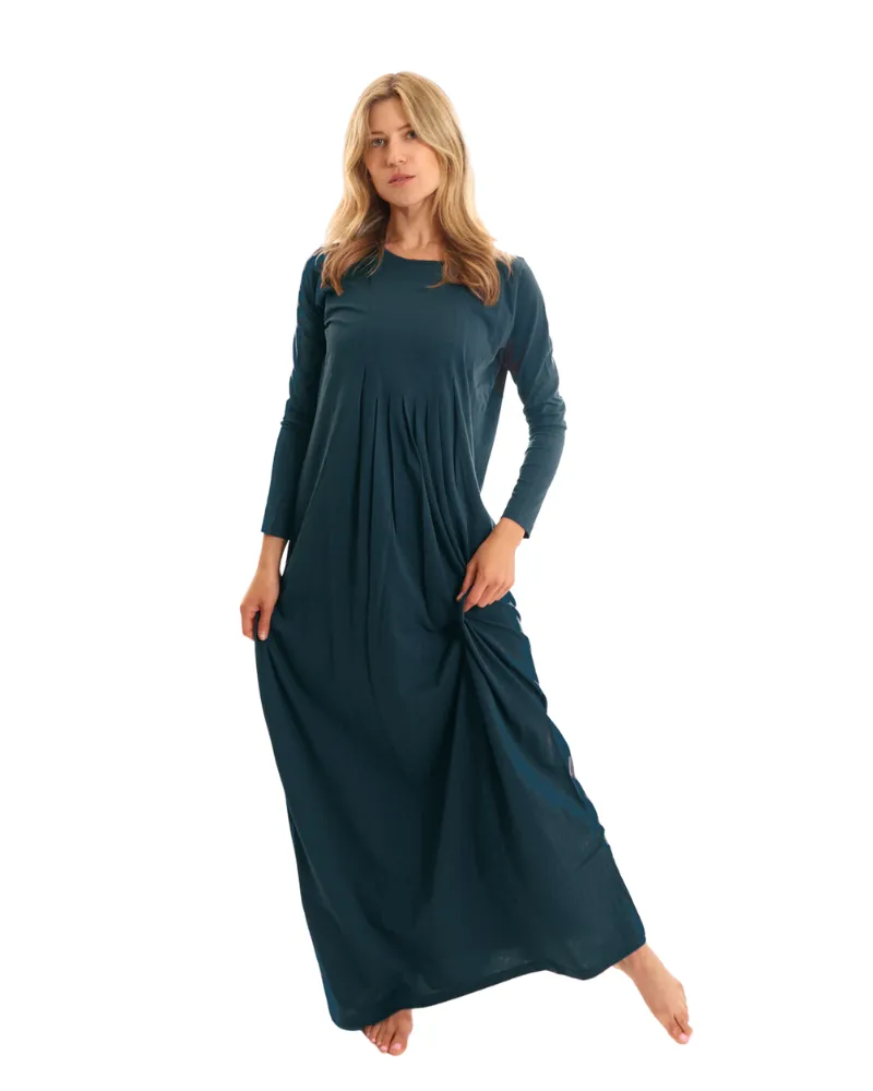 N5037 24P Oceanic Pleated Front Modal Pull On Nightgown