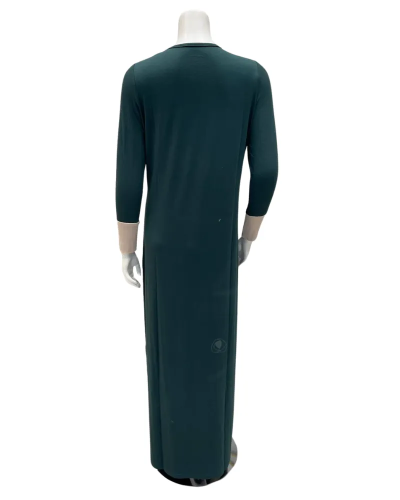 N5042-24A Ivy Green Monogram Cotton Button Down Nightgown