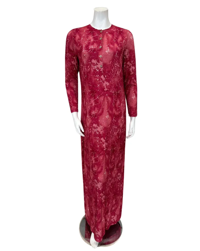 N5079-24A Strawberry Ice Camo Design Cotton Button Down Nightgown