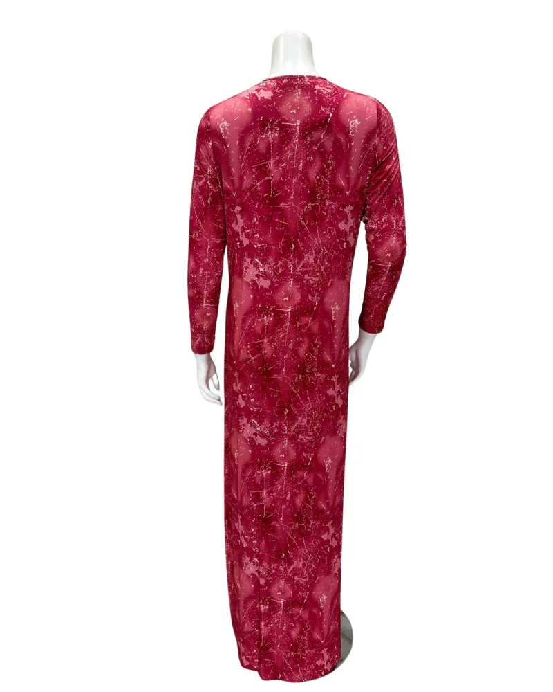 N5079-24A Strawberry Ice Camo Design Cotton Button Down Nightgown