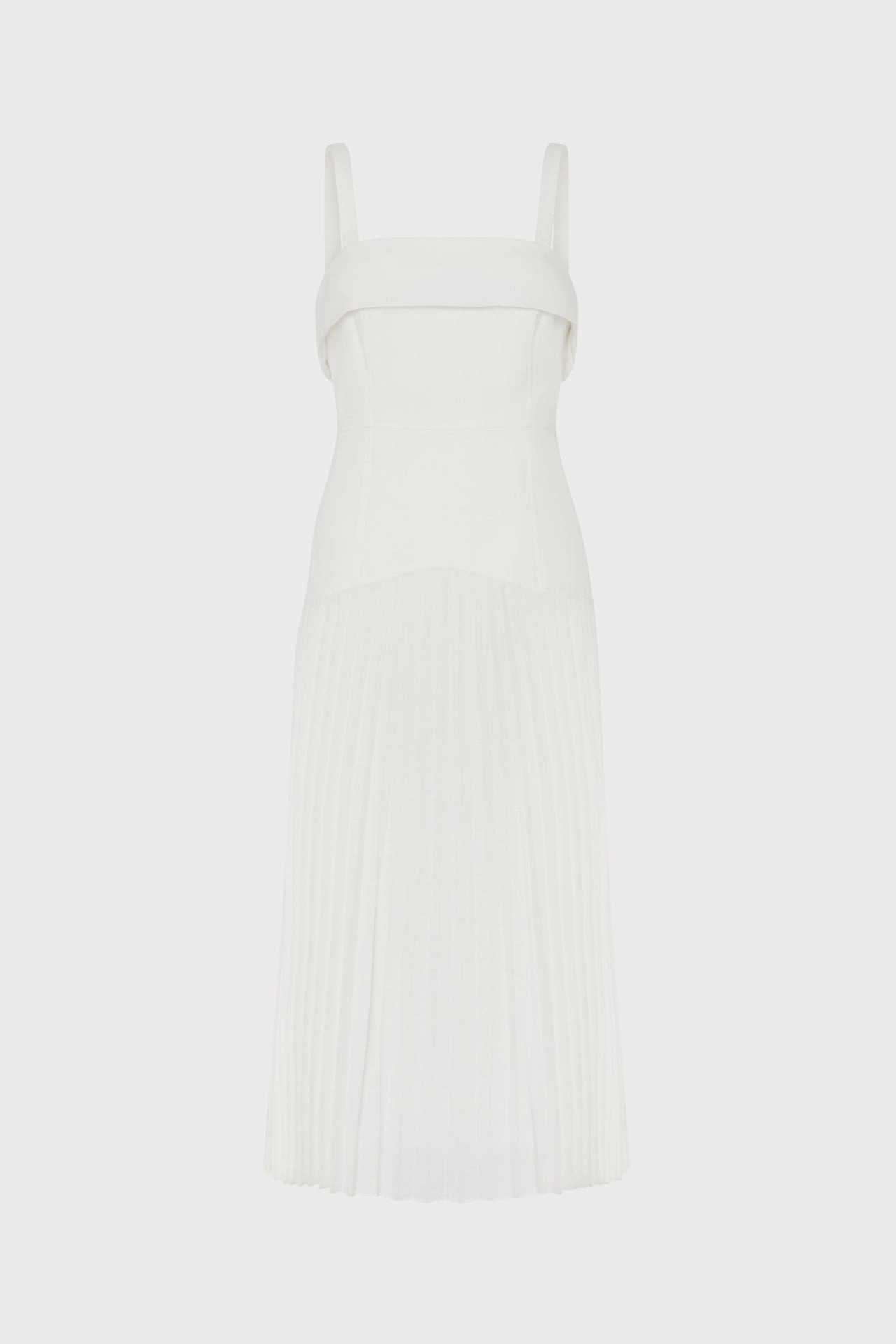 Seasonal Fit Heritage-Brand Nala Poplin Pleated Combo Midi Dress