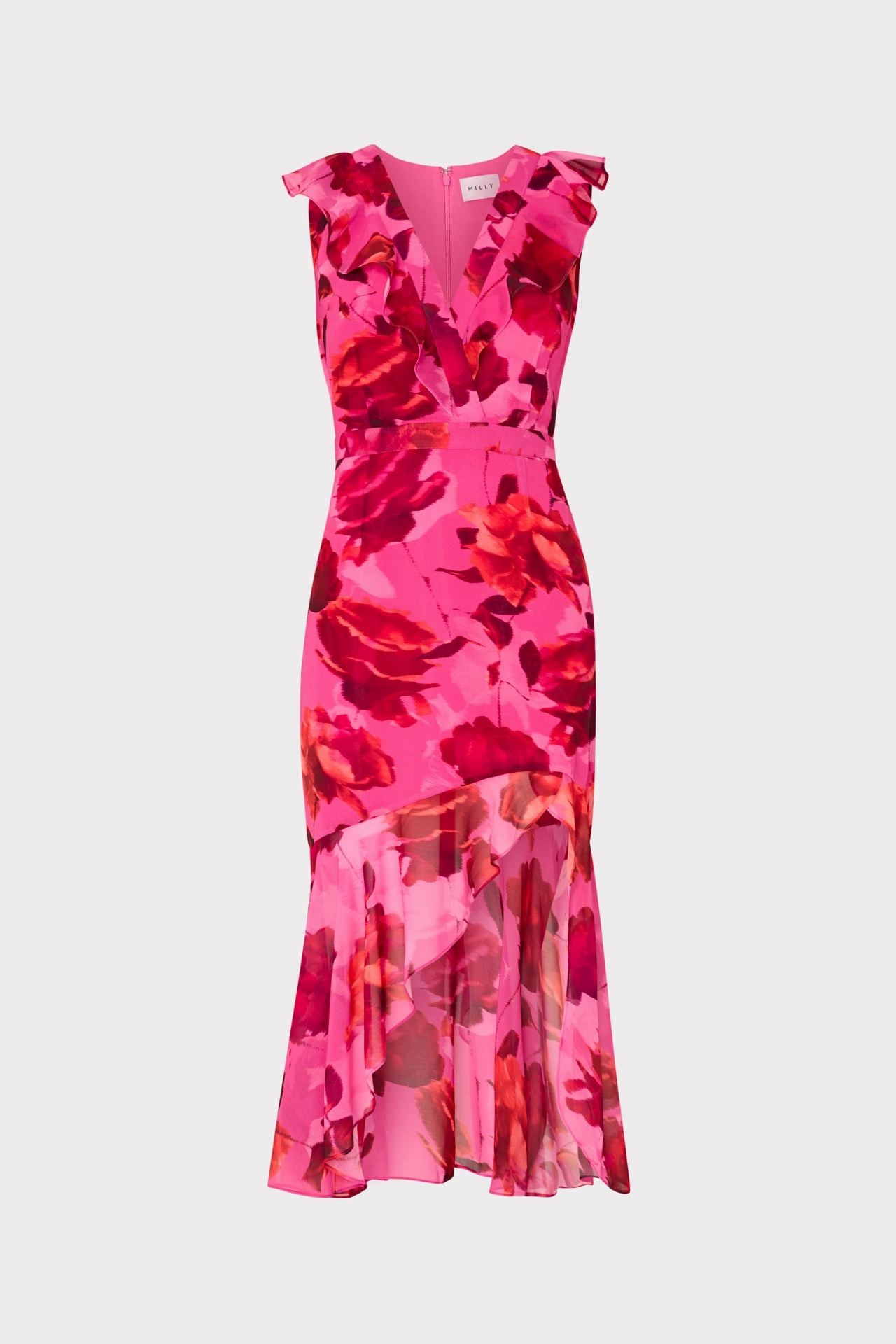Nanci Blurred Blossom Ruffle Dress Chic and Flattering