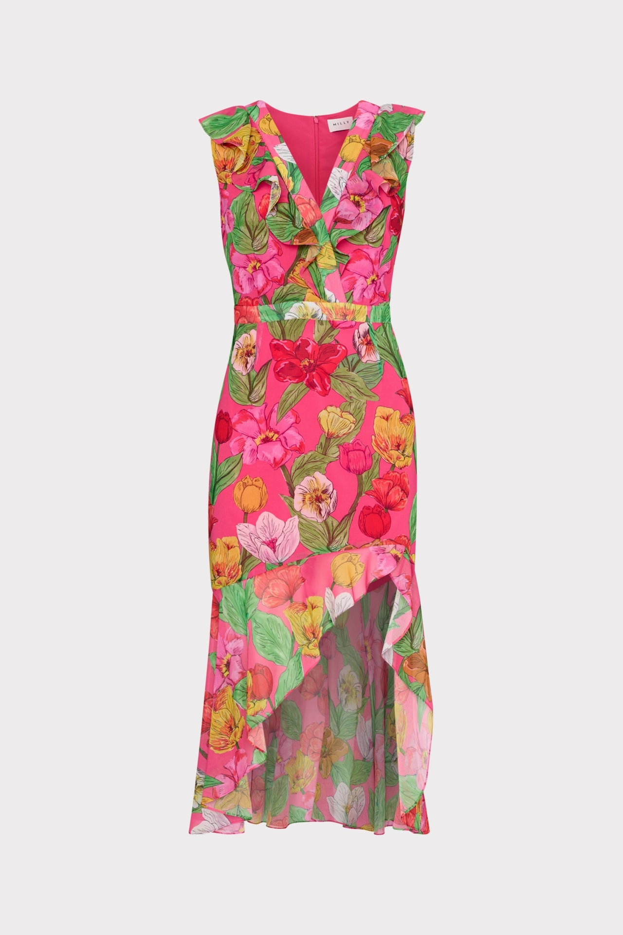 Chic Design Premium Quality Nanci Tulip Rosette Ruffle Dress
