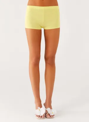 Nanea Knit Mini Shorts - Yellow AntiPilling