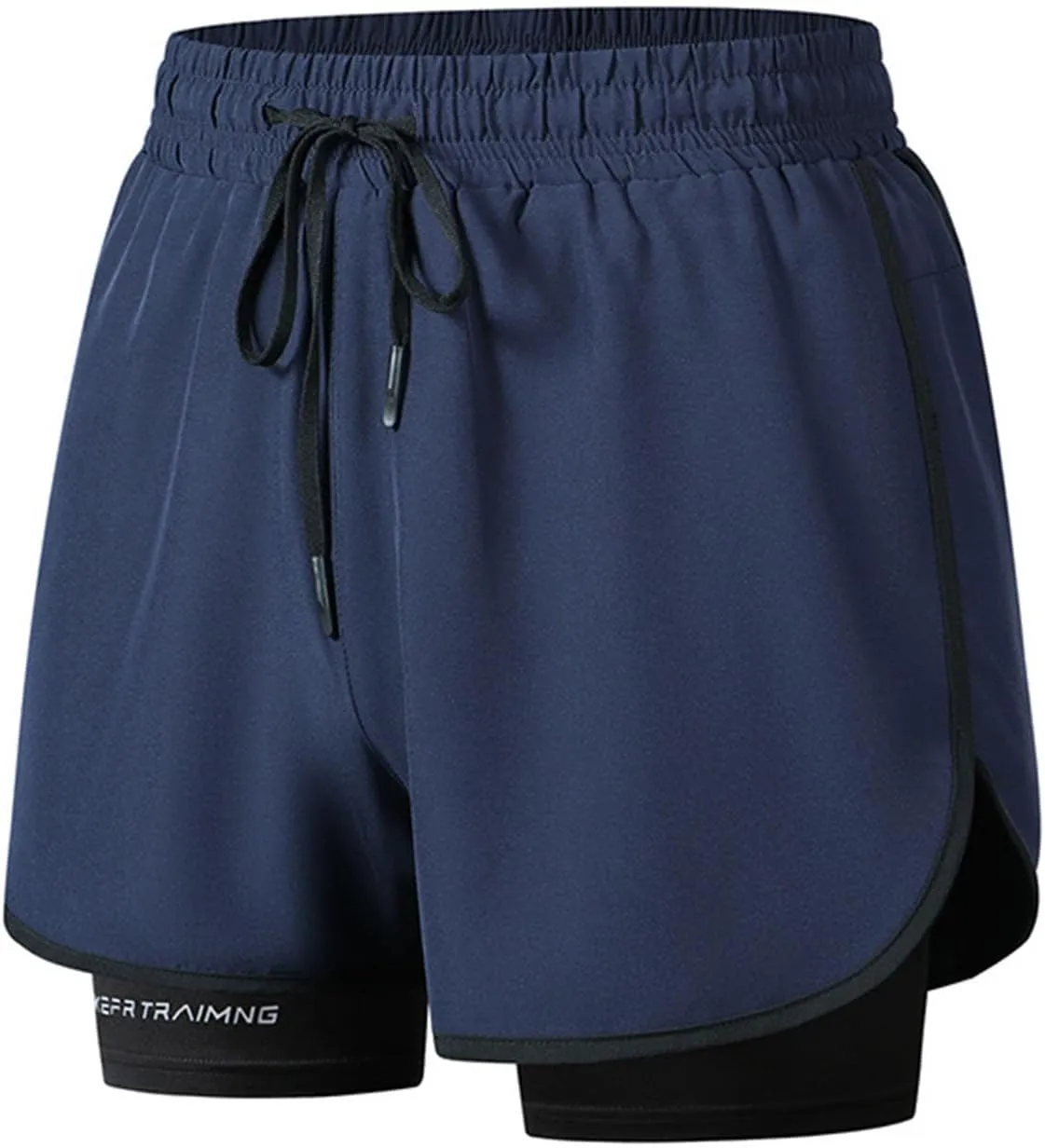 NATHGAM Men's 2 in 1 Running Shorts Quick Dry Workout Gym Short Pants with Compression Liner Tennis Training Athletic Shorts