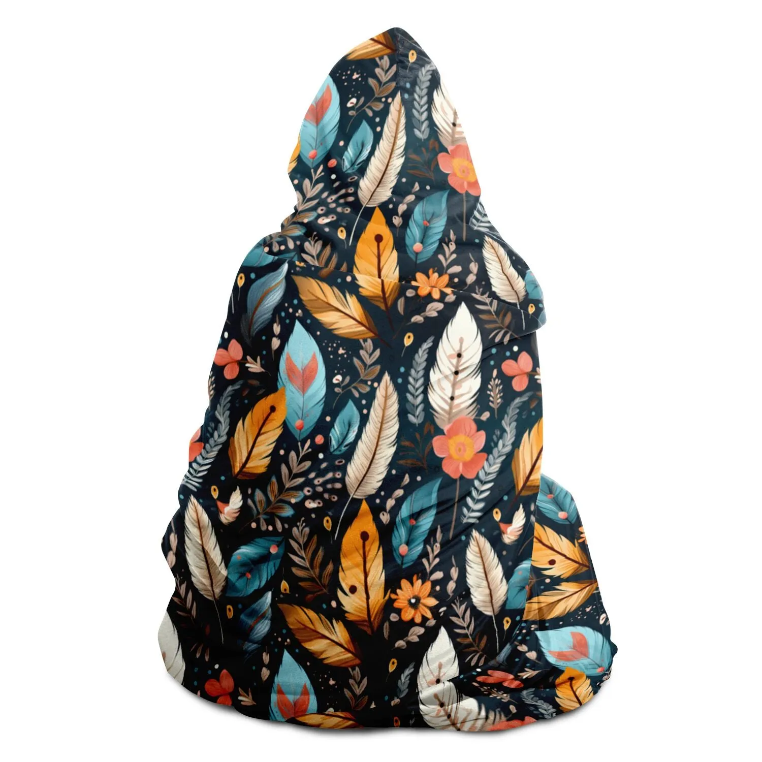 Native American Indian Feathers Hooded Blanket - All Over Print Hooded Throw