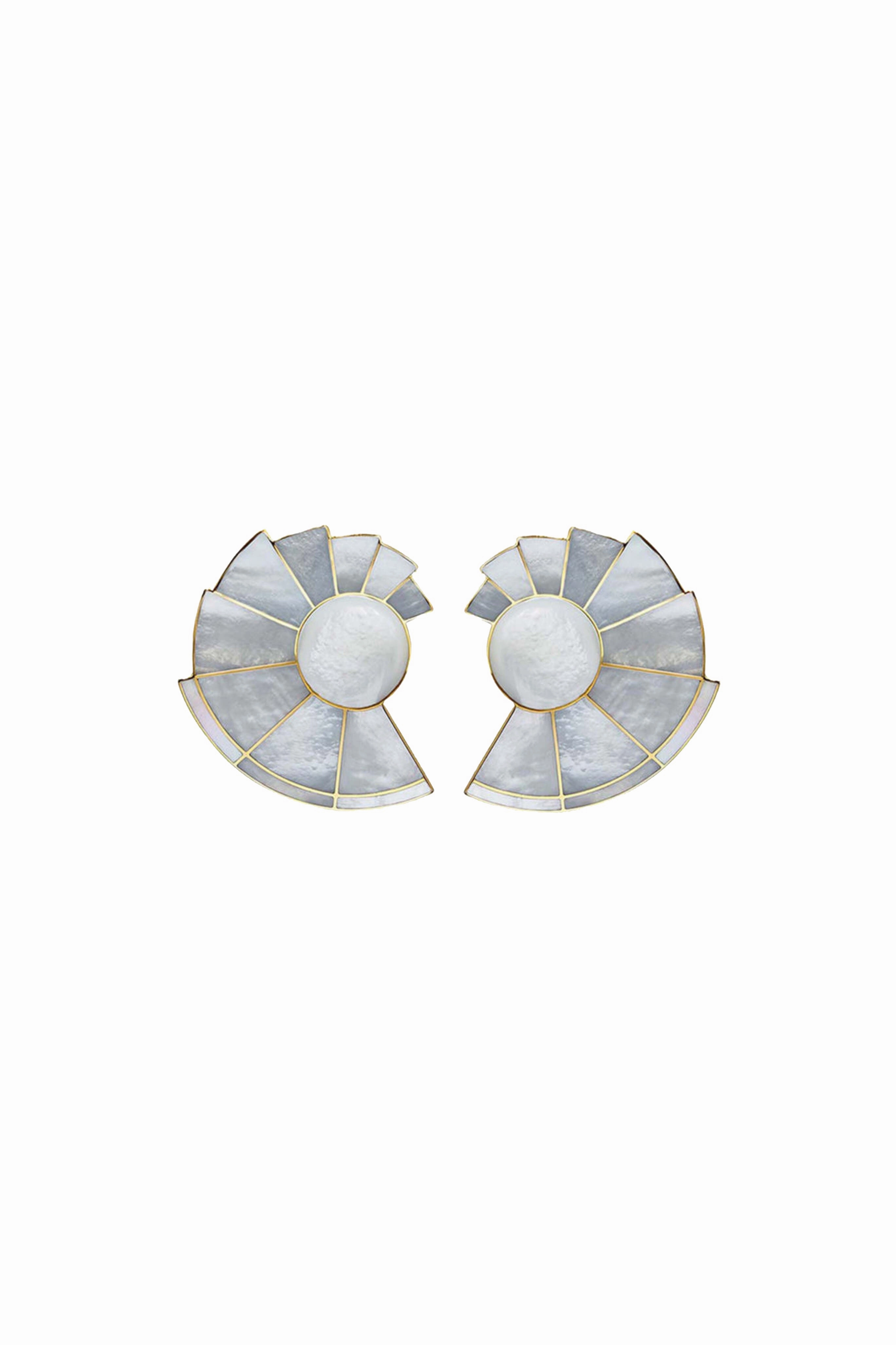 AirflowVents NoTagLabel Nautilus Fan Mother of Pearl Earrings