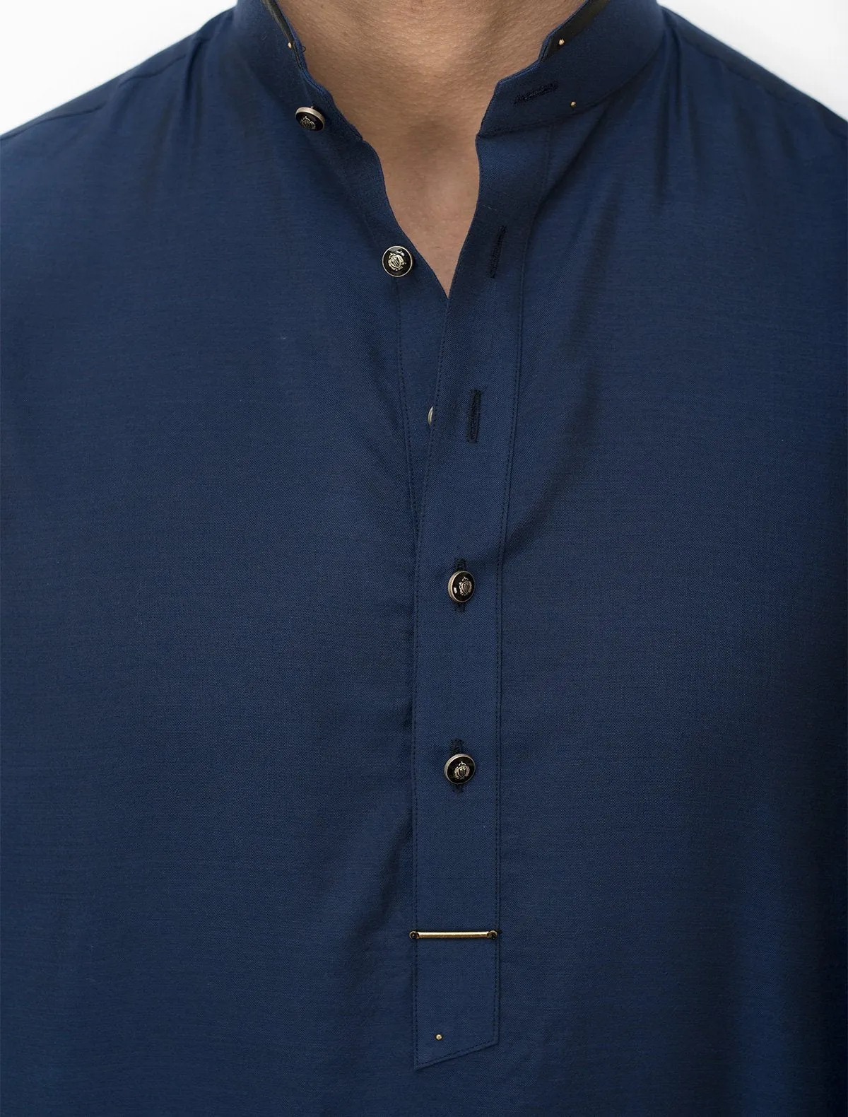 NAVY COTTON SILK KURTA PAJAMA