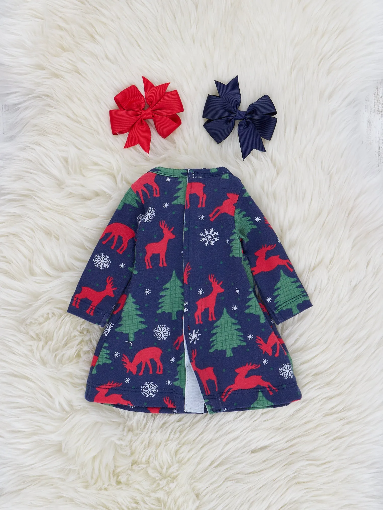 Navy Holiday Forest Baby Doll Night Gown