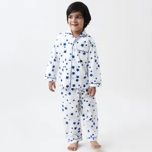 Navy Stars Pajama Set For Kids