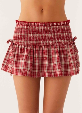 Outfit Moodboard Lenore Mini Skirt - Ruby Check