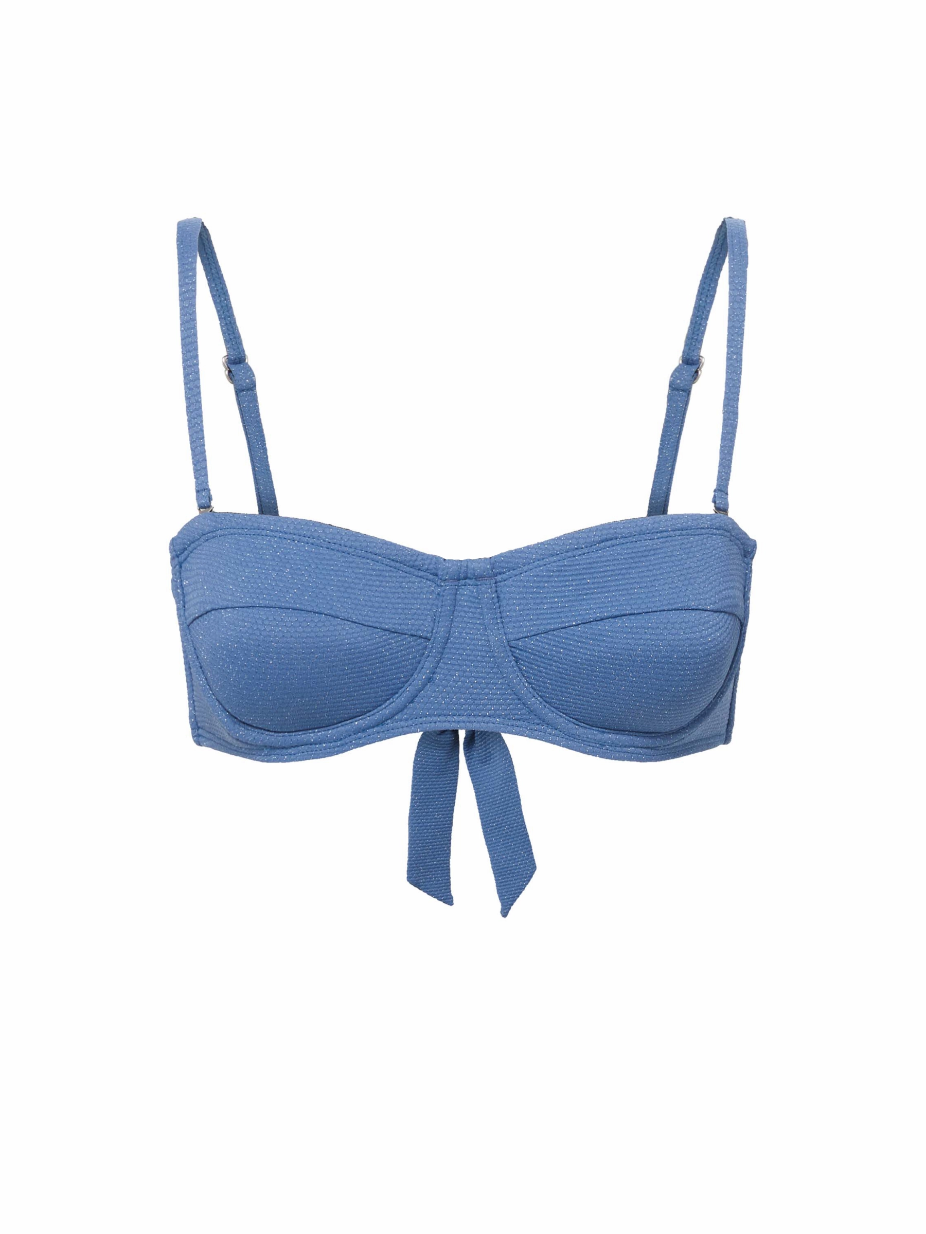 Nellie Top In Steel Blue Metallic Pique Beach Club color block