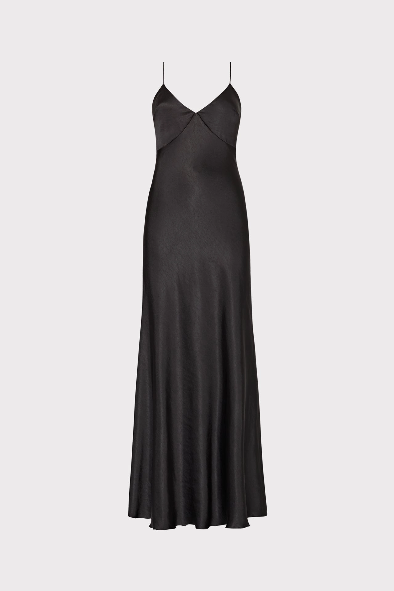 Addie Hammered Satin Maxi Dress Chic Direction Airy Layer