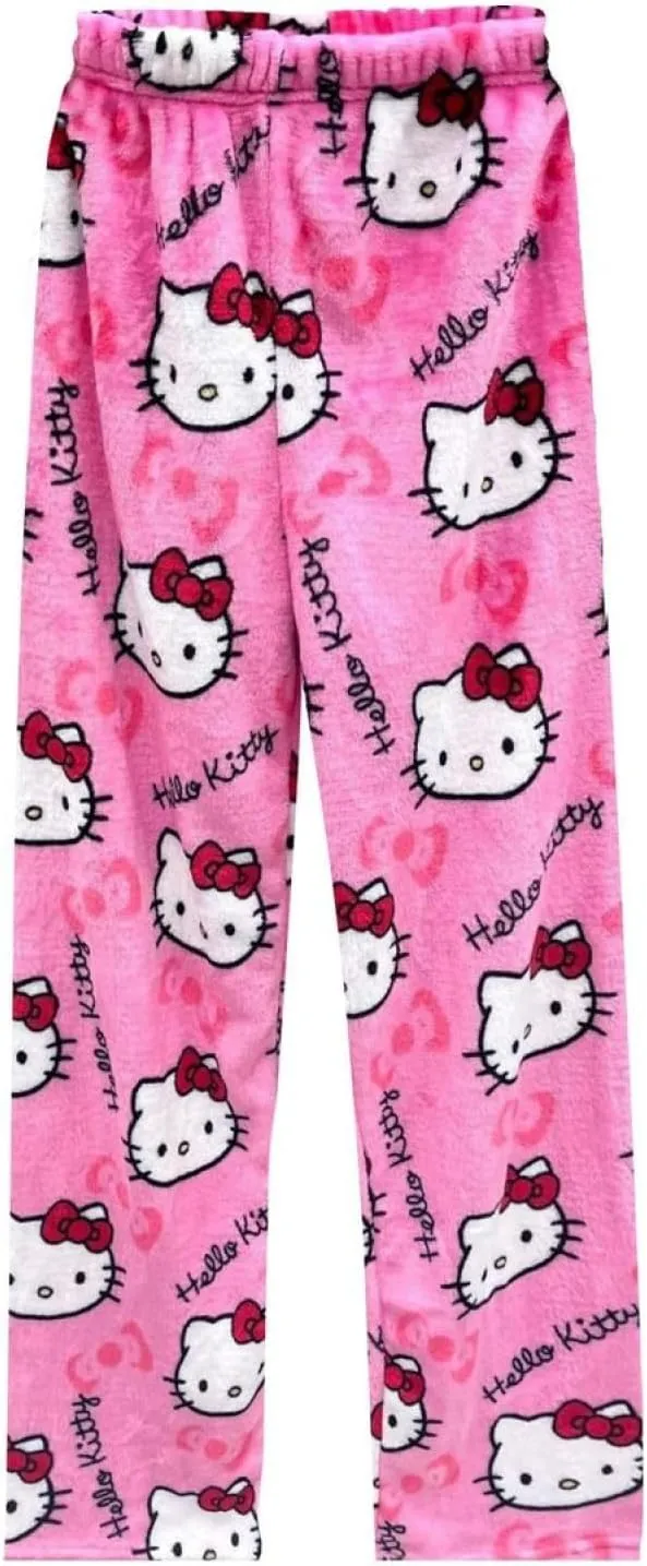NEW Anime Pajama Pants for Women - Cartoon Hello Kitty Pajamas Pants, Anime Flannel Sleep Pants, Sz S