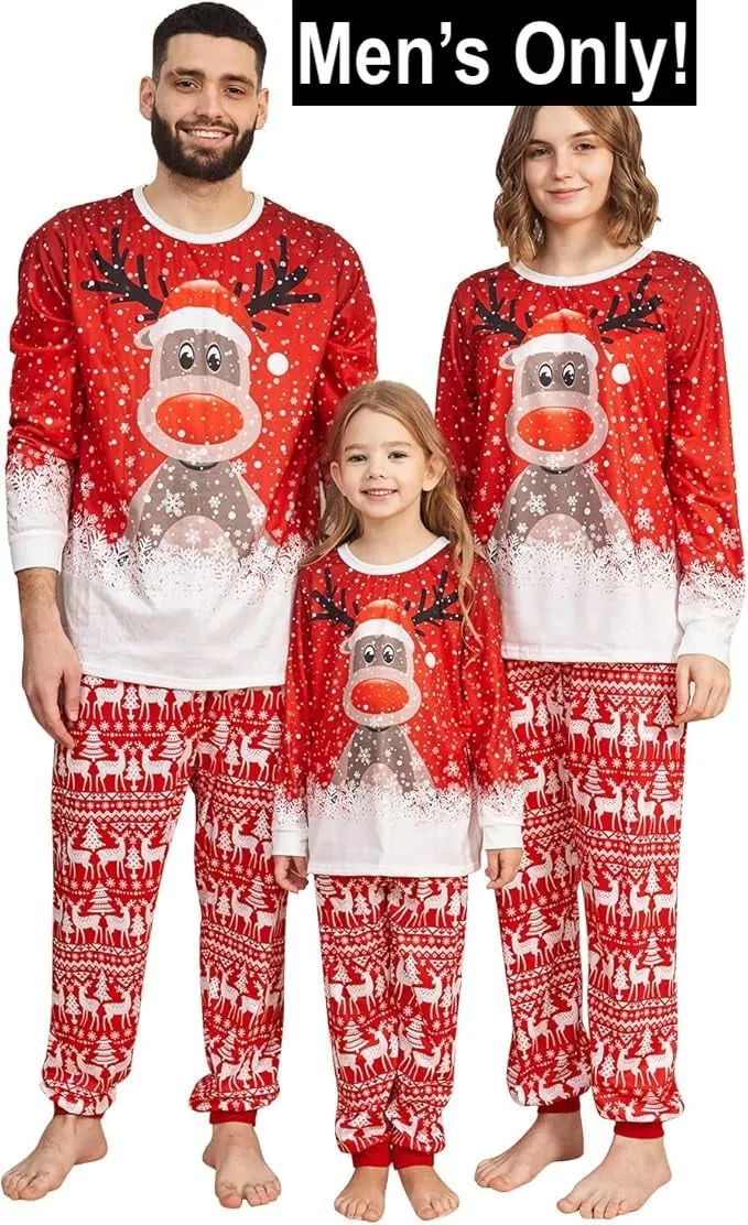 NEW Christmas Pajamas, 2 Piece Christmas Sleepwear Set Long Sleeve Clothes and Pants Christmas Pajamas Set for Men, Sz L, Retails $43