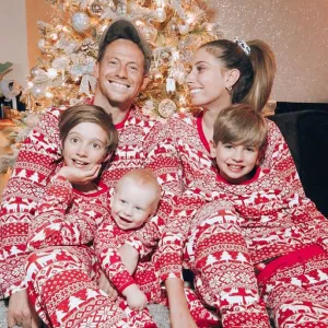 New Christmas Pajamas, Cartoon Elk Tree Snowflake Printed, WOMEN'S ONLY SZ 3X