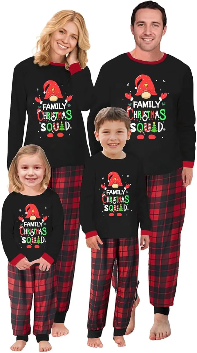 NEW EzonYanGo Family Christmas Squad Sleepwear 2 Piece PJs Set for kids, KIDS ONLY, Sz 11-12! Includes 1 Pair Kids PJ