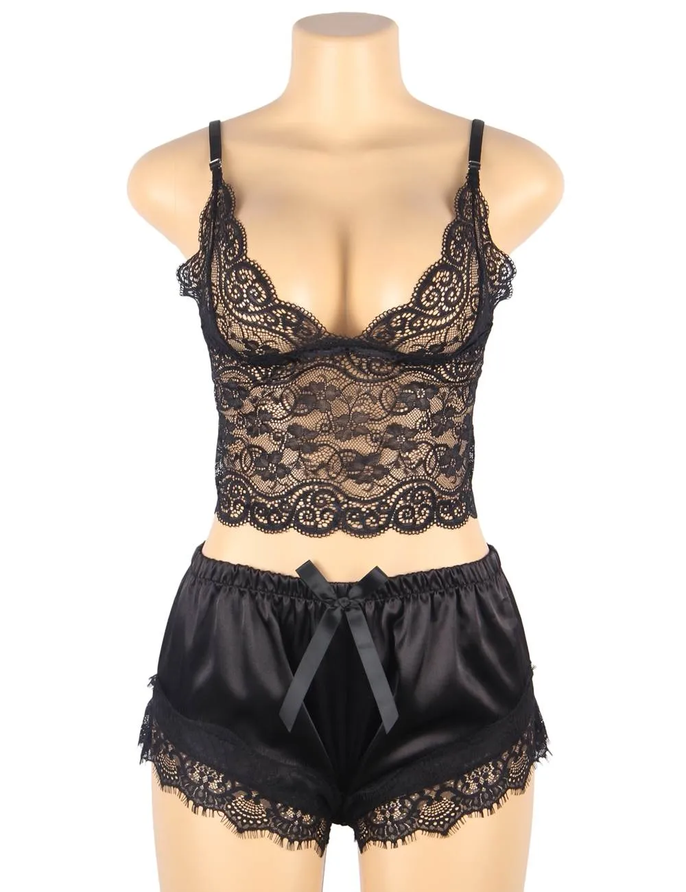 New Lace Silk Camisole Home Casual Red Pajamas Set