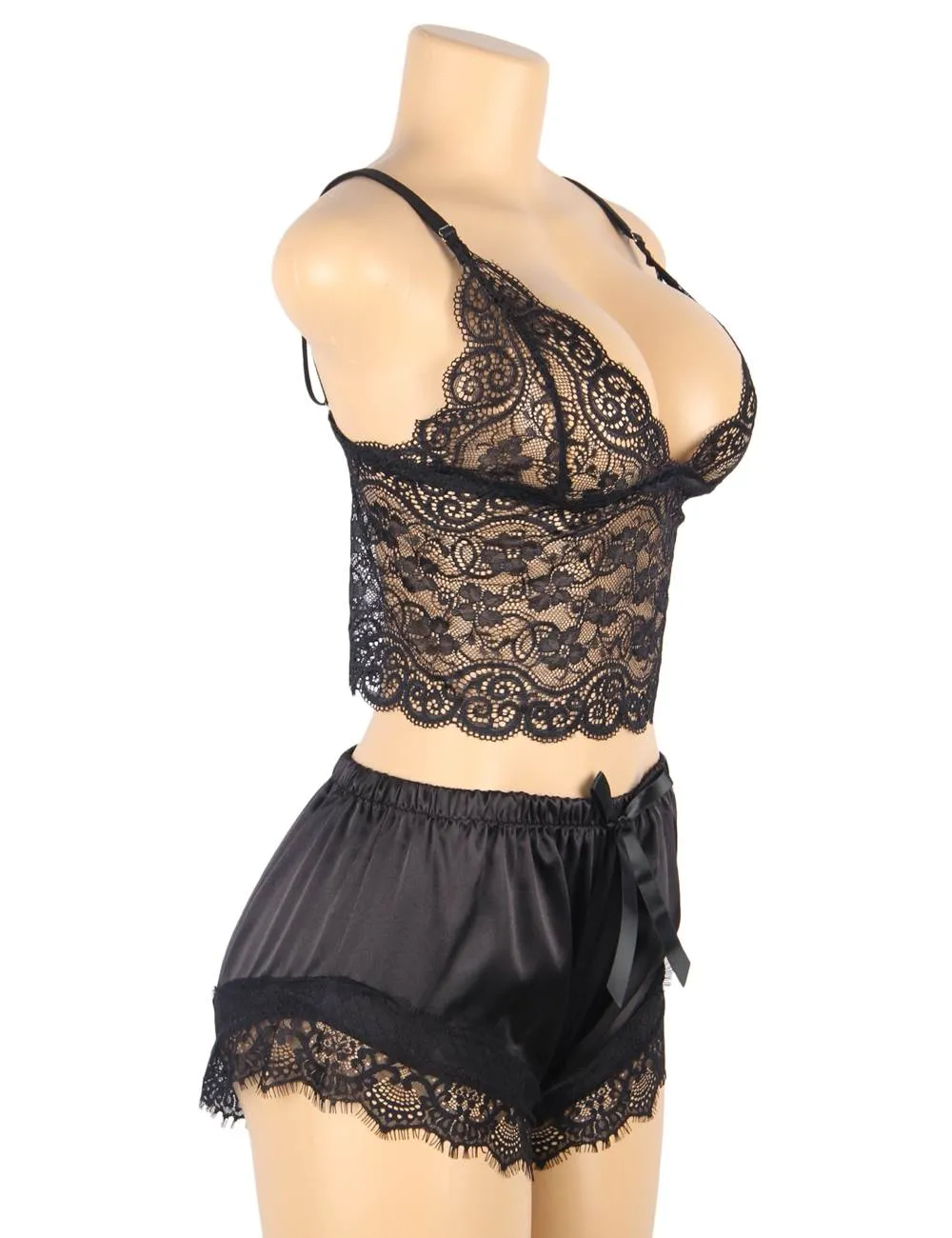 New Lace Silk Camisole Home Casual Red Pajamas Set