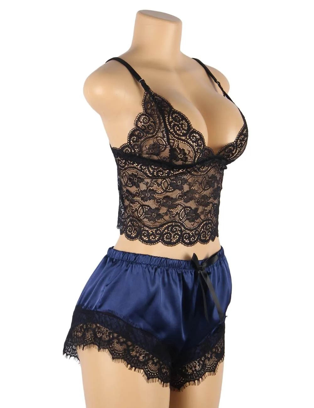 New Lace Silk Camisole Home Casual Red Pajamas Set