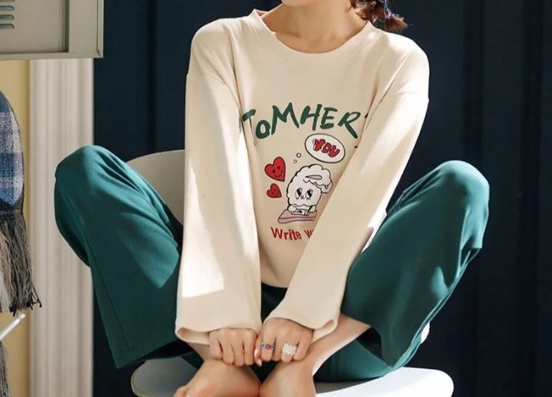 New Spring Thin 2pieces Pyjamas Set