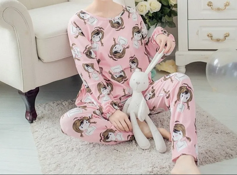 New Spring Thin 2pieces Pyjamas Set