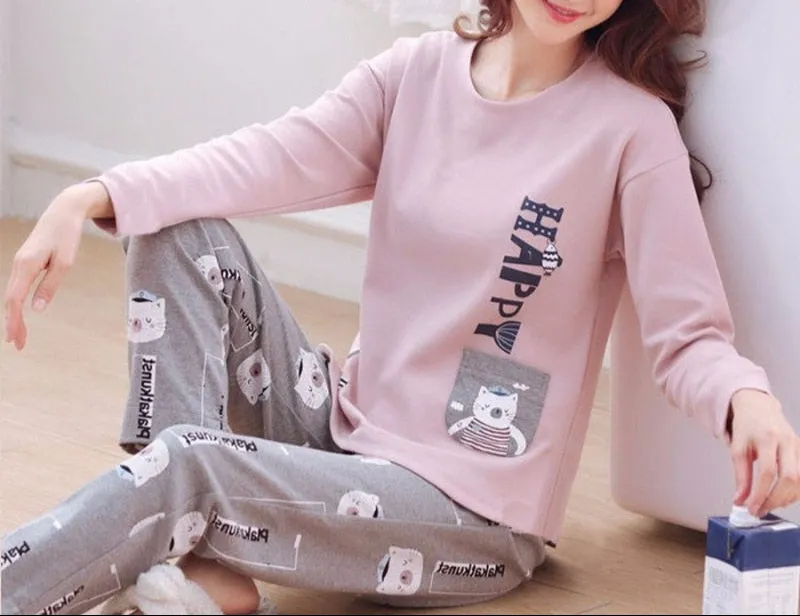New Spring Thin 2pieces Pyjamas Set