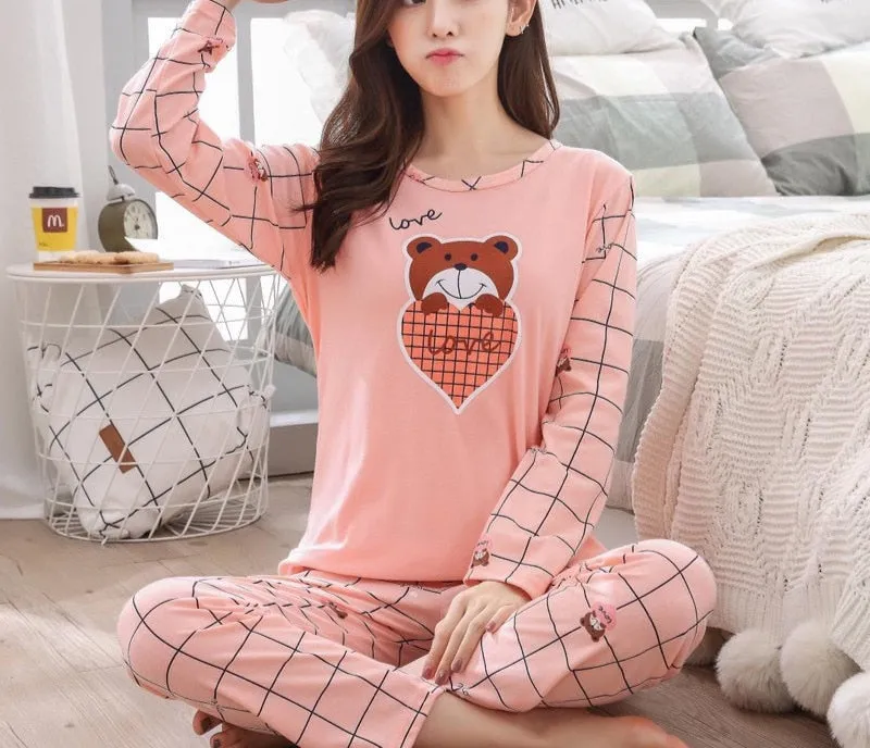 New Spring Thin 2pieces Pyjamas Set