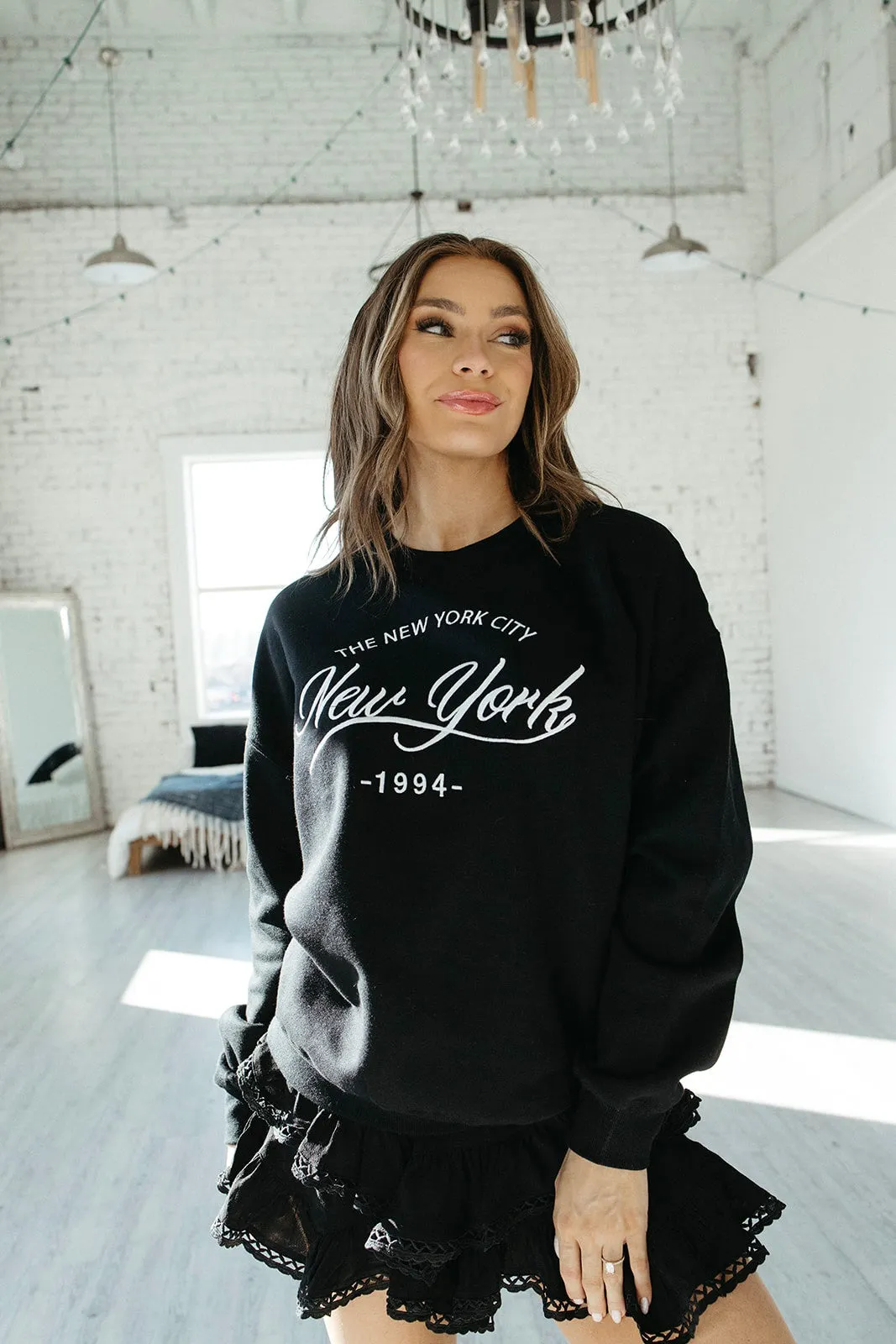 Reinforced Elbow Patches Anti Static Fabric New York Sweatshirt