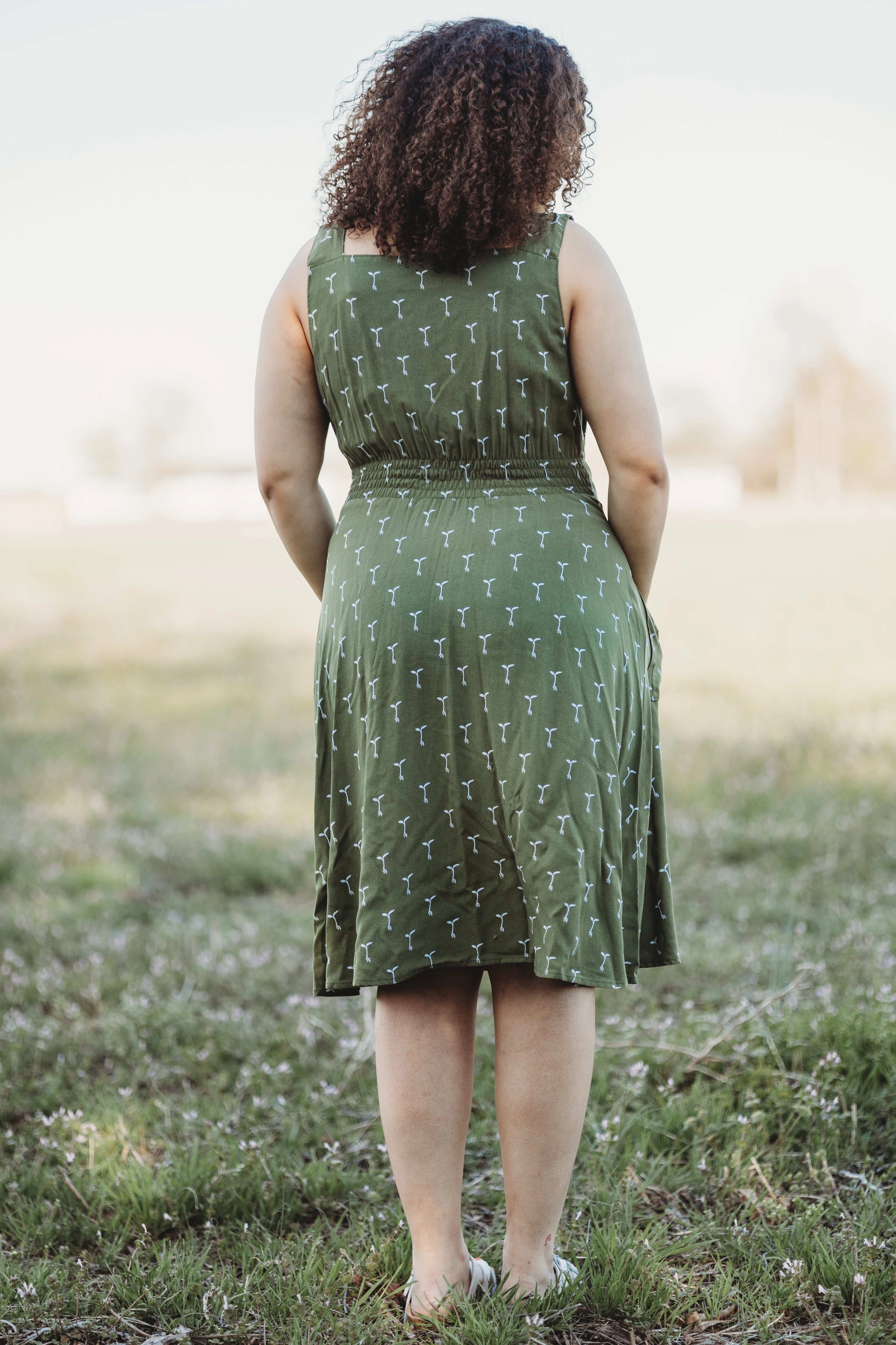 Lounge Base Sheet Dress in Green Sprout